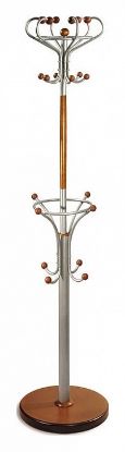 Вешалка-стойка Декарт Д-4 средне-коричневый/металлик